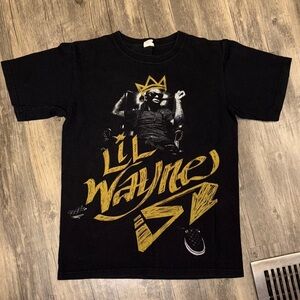 Vintage 2011 Official Lil Wayne Shirt Large Black Gold Young Money Inc mens sm